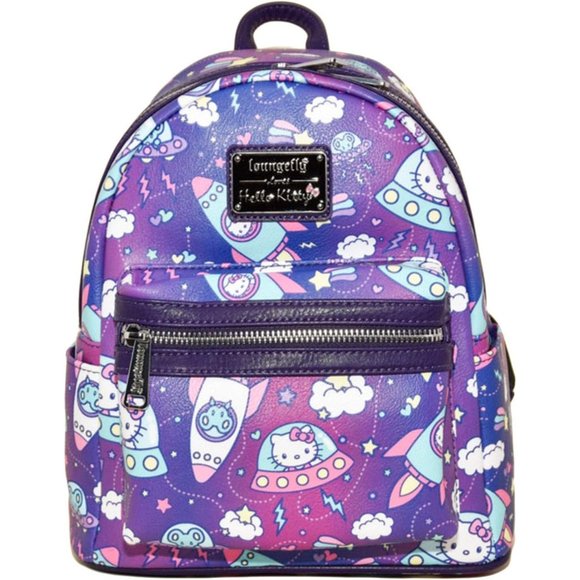 Women Mini Hello Kitty Spaceships Print Backpack main image 4